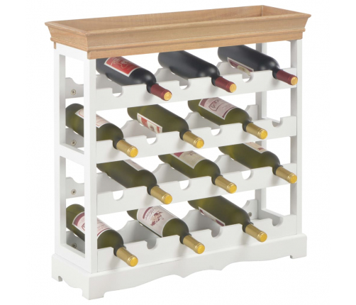 vidaXL vīna pudeļu plaukts, 70x22,5x70,5 cm, balts MDF