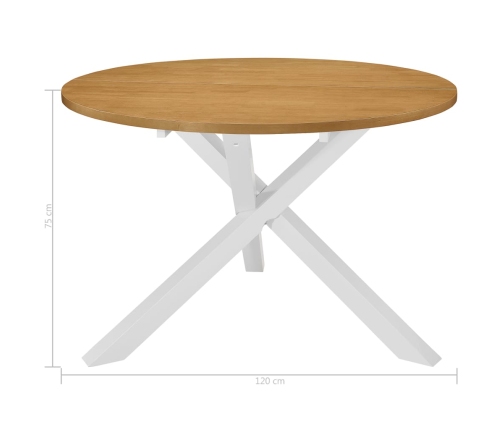 vidaXL virtuves galds, 120x75 cm, balts MDF