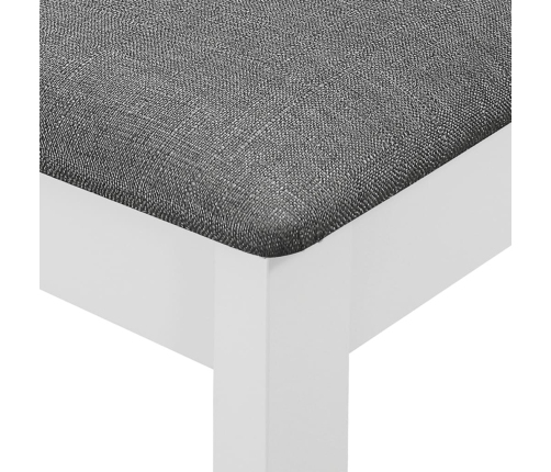 vidaXL virtuves krēsli ar matračiem, 2 gab., balts masīvkoks