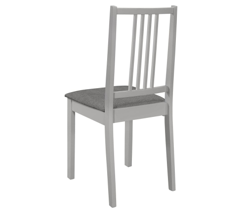 vidaXL virtuves krēsli ar matračiem, 2 gab., pelēks masīvkoks