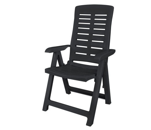 vidaXL 11-daļīgs dārza mēbeļu komplekts, plastmasa, antracītpelēks