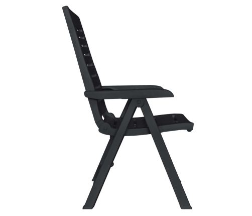 vidaXL 11-daļīgs dārza mēbeļu komplekts, plastmasa, antracītpelēks