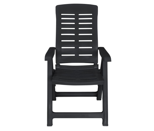 vidaXL 11-daļīgs dārza mēbeļu komplekts, plastmasa, antracītpelēks