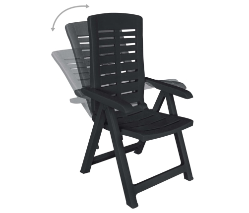 vidaXL 11-daļīgs dārza mēbeļu komplekts, plastmasa, antracītpelēks