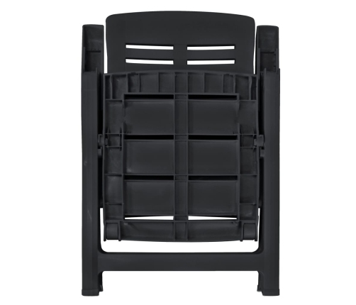 vidaXL 11-daļīgs dārza mēbeļu komplekts, plastmasa, antracītpelēks