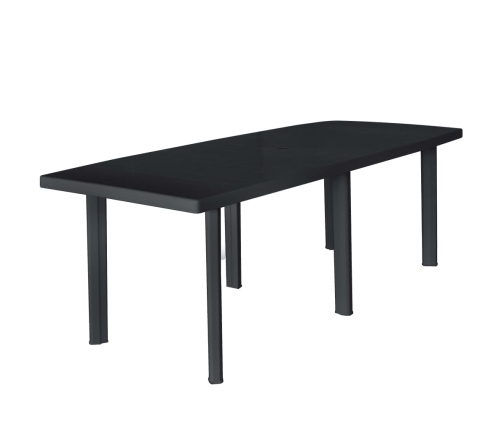 vidaXL 11-daļīgs dārza mēbeļu komplekts, plastmasa, antracītpelēks