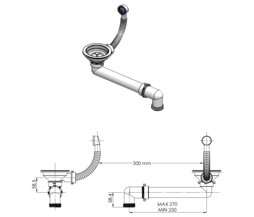 vidaXL virtuves izlietne, viena bļoda, bēša, granīts