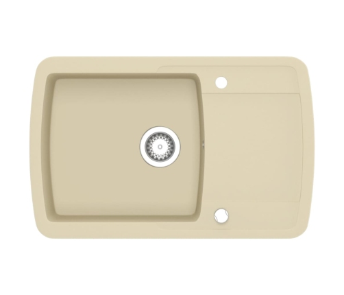 vidaXL virtuves izlietne, viena bļoda, bēša, granīts