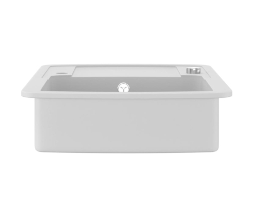 vidaXL virtuves izlietne, viena bļoda, balta, granīts