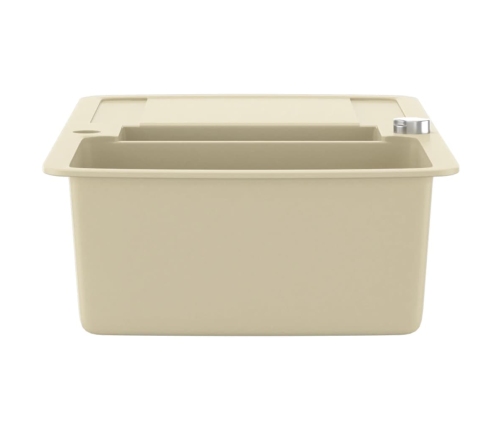 vidaXL virtuves izlietne, divas bļodas, bēša, granīts