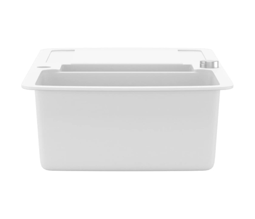 vidaXL virtuves izlietne, divas bļodas, balta, granīts