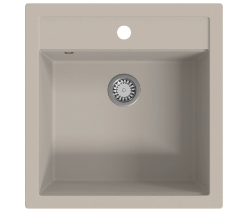 vidaXL virtuves izlietne, viena bļoda, bēšs granīts