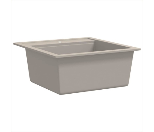 vidaXL virtuves izlietne, viena bļoda, bēšs granīts