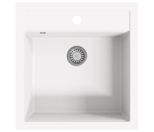 Virtuves Izlietne, Viena Bļoda, Balts Granīts Vidaxl