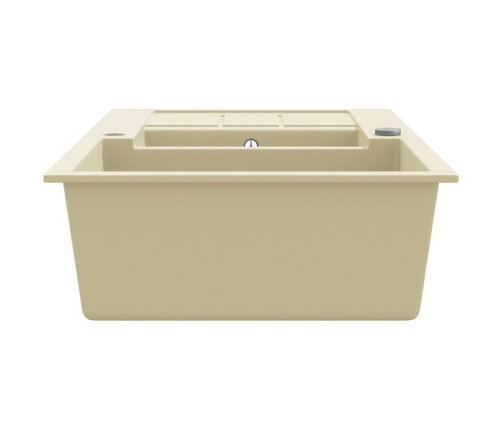 vidaXL virtuves izlietne, divas bļodas, bēšs granīts