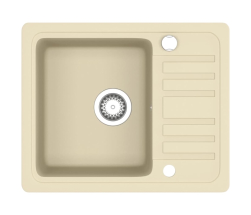 vidaXL virtuves izlietne, viena bļoda, bēšs granīts