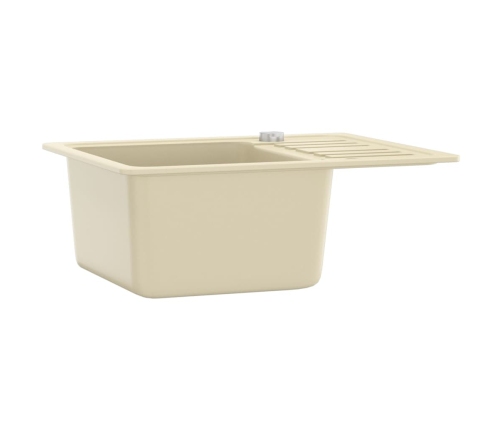 vidaXL virtuves izlietne, viena bļoda, bēšs granīts