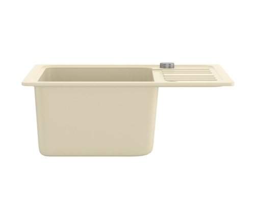 vidaXL virtuves izlietne, viena bļoda, bēšs granīts