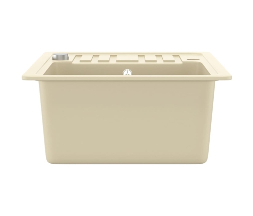 vidaXL virtuves izlietne, viena bļoda, bēšs granīts