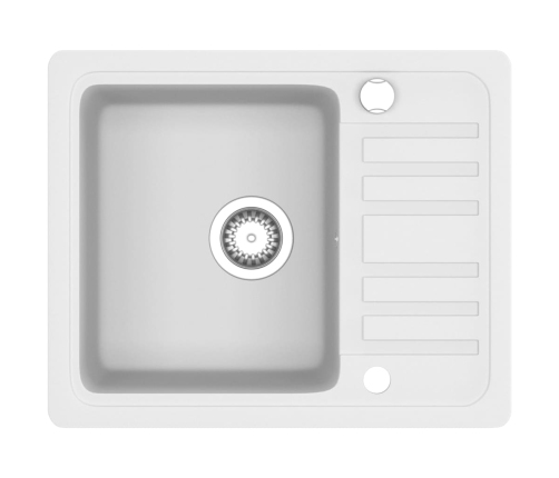 Virtuves Izlietne, Viena Bļoda, Balts Granīts Vidaxl