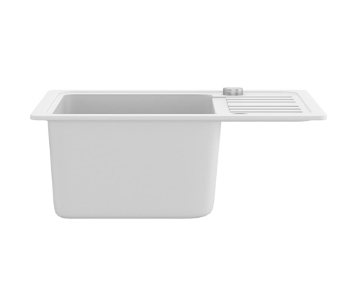 Virtuves Izlietne, Viena Bļoda, Balts Granīts Vidaxl