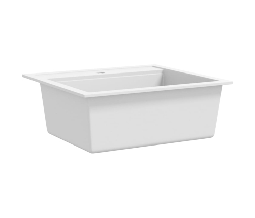 vidaXL virtuves izlietne, viena bļoda, balts granīts