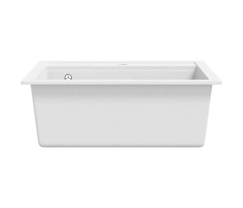 vidaXL virtuves izlietne, viena bļoda, balts granīts