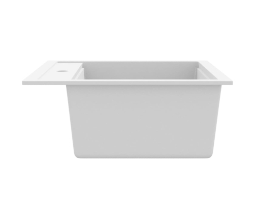 vidaXL virtuves izlietne, viena bļoda, balts granīts