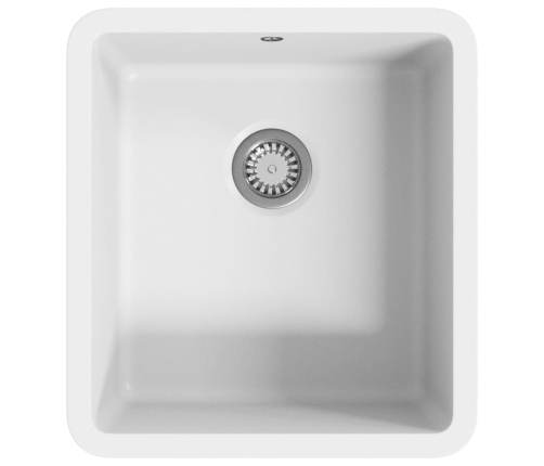 vidaXL virtuves izlietne, viena bļoda, balts granīts