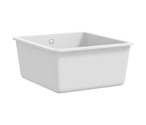 vidaXL virtuves izlietne, viena bļoda, balts granīts