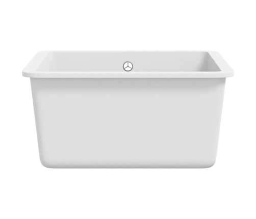 vidaXL virtuves izlietne, viena bļoda, balts granīts