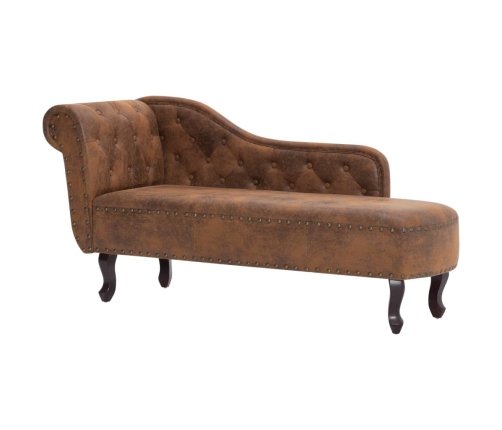 vidaXL zvilnis, brūna mākslīgā zamšāda