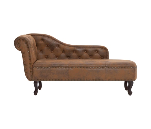 vidaXL zvilnis, brūna mākslīgā zamšāda