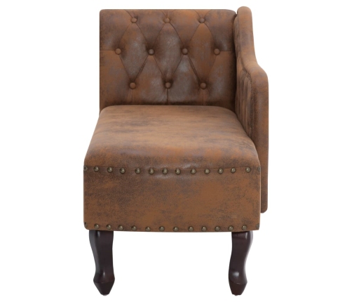 vidaXL zvilnis, brūna mākslīgā zamšāda