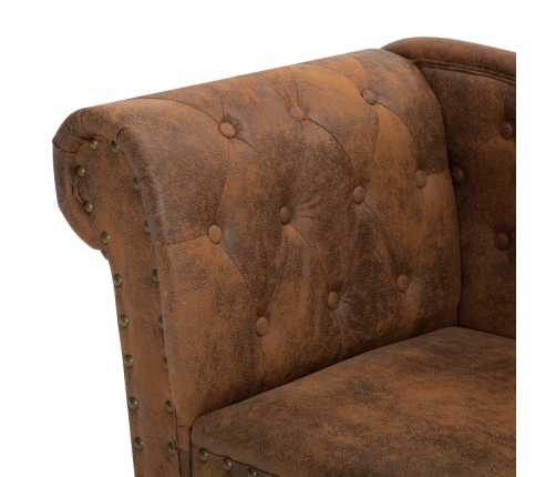 vidaXL zvilnis, brūna mākslīgā zamšāda