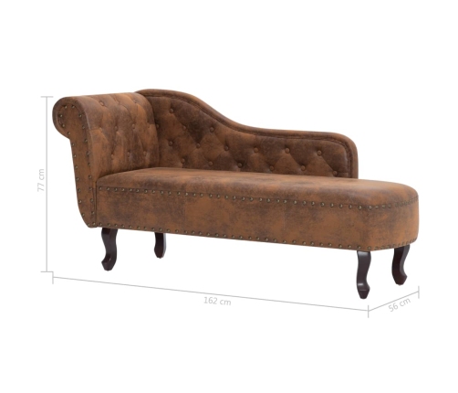 vidaXL zvilnis, brūna mākslīgā zamšāda