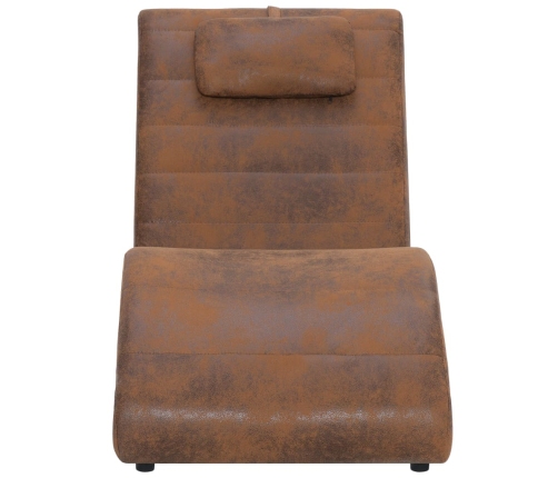 vidaXL zvilnis ar spilvenu, brūna mākslīgā zamšāda