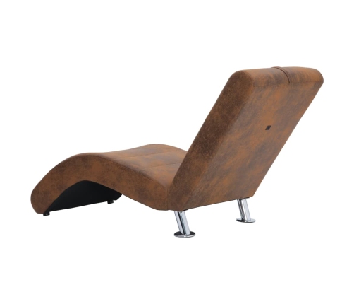 vidaXL zvilnis ar spilvenu, brūna mākslīgā zamšāda