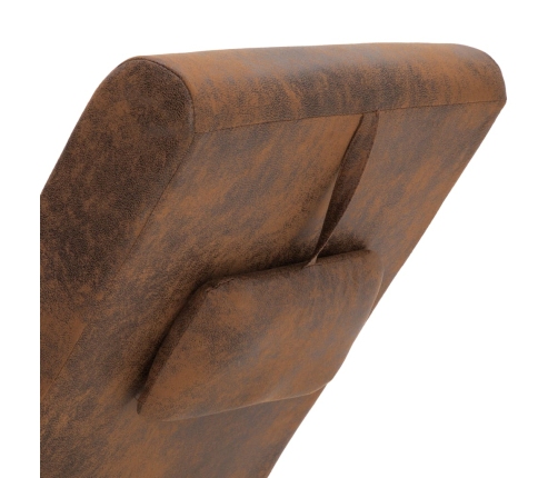 vidaXL zvilnis ar spilvenu, brūna mākslīgā zamšāda