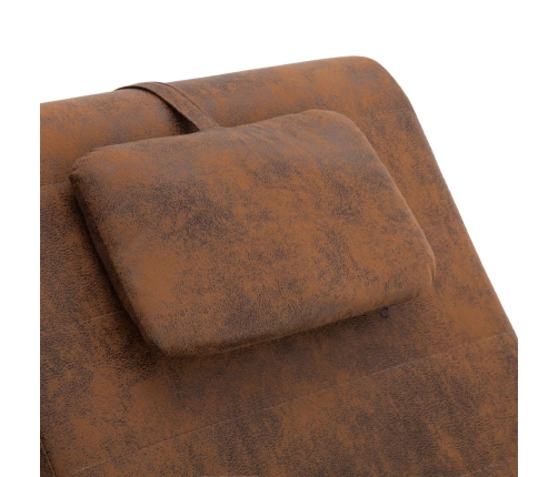 vidaXL zvilnis ar spilvenu, brūna mākslīgā zamšāda