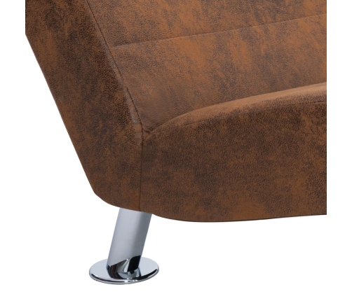 vidaXL zvilnis ar spilvenu, brūna mākslīgā zamšāda