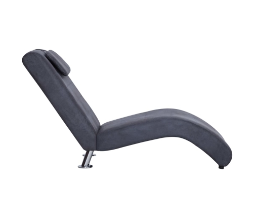 vidaXL zvilnis ar spilvenu, pelēka mākslīgā zamšāda