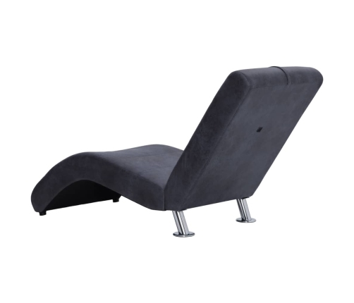 vidaXL zvilnis ar spilvenu, pelēka mākslīgā zamšāda