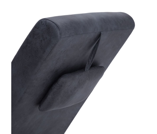 vidaXL zvilnis ar spilvenu, pelēka mākslīgā zamšāda