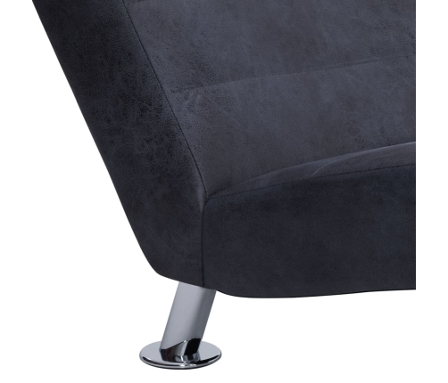 vidaXL zvilnis ar spilvenu, pelēka mākslīgā zamšāda