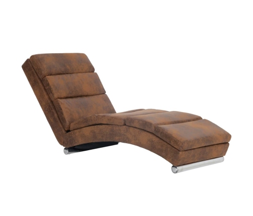 vidaXL zvilnis, brūna mākslīgā zamšāda