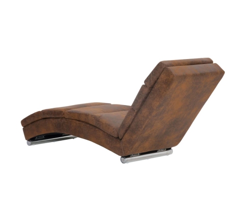 vidaXL zvilnis, brūna mākslīgā zamšāda