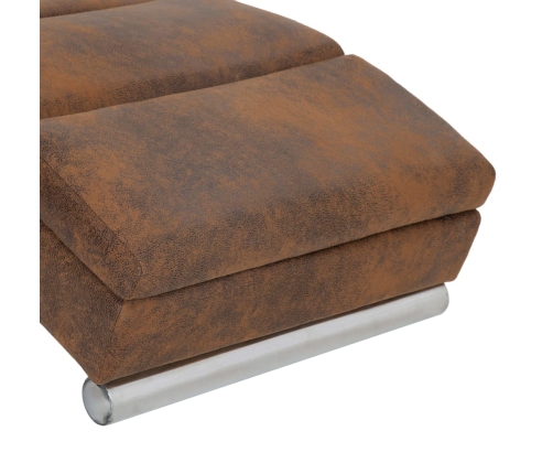 vidaXL zvilnis, brūna mākslīgā zamšāda