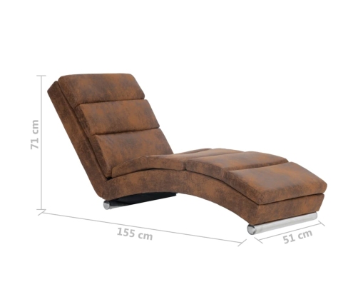 vidaXL zvilnis, brūna mākslīgā zamšāda