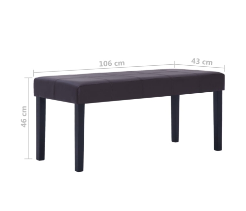 vidaXL sols, 106 cm, brūna mākslīgā āda